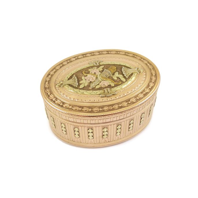 Louis XV vari-coloured oval gold box by Pierre Cerneau, | MasterArt